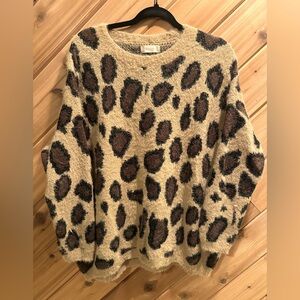 Altr’d State Fozy Cheetah Print Sweater